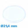 Verre Circulaire 21,4 mm en plexiglas extra plat pour montre