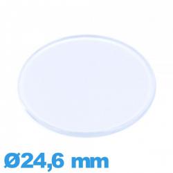Verre en Plastique Circulaire plat et fin 24,6 mm pour montre