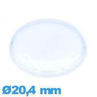 Verre 20,4 mm haut bombé avec pas montre plexiglas Circulaire