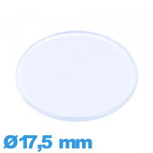 Verre pour montre en plexiglas 17,5 mm plat et fin Circulaire