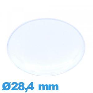 Verre Circulaire 28,4 mm en plexiglas forme de punaise de montre