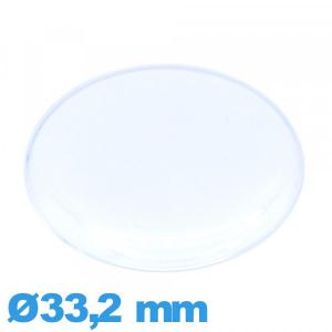 Verre Circulaire 33,2 mm montre plexiglas forme de punaise