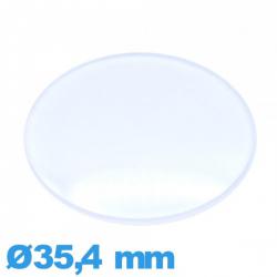 Verre légèrement bombé Circulaire en plexiglas 35,4 mm montre