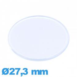 Verre Circulaire 27,3 mm Plastique plat et fin pour montre