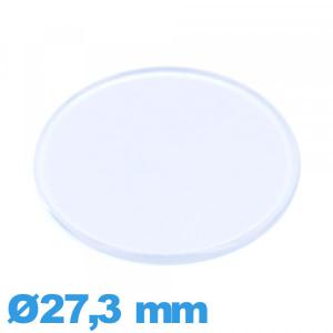 Verre Circulaire 27,3 mm Plastique plat et fin pour montre