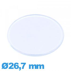 Verre de montre 26,7 mm en acrylique Circulaire plat et fin