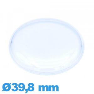 Verre 39,8 mm haut bombé avec pas Circulaire de montre acrylique