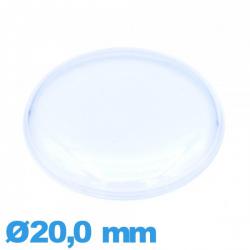 Verre en Plastique Circulaire montre 20,0 mm haut bombé avec pas