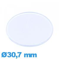 Verre plat et fin 30,7 mm de montre Circulaire plexiglas