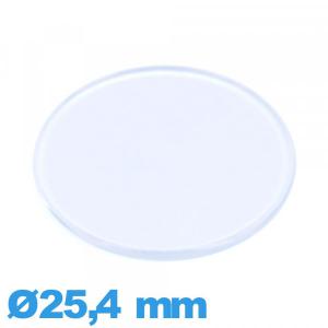 Verre en plexiglas Circulaire plat et fin 25,4 mm de montre