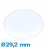 Verre pour montre plexiglas 29,2 mm forme de punaise Circulaire