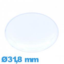 Verre 31,8 mm forme de punaise Circulaire montre Plastique