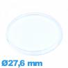 Verre extra plat Circulaire en Plastique 27,6 mm pour montre