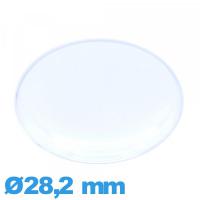 Verre en plexiglas Circulaire montre 28,2 mm forme de punaise