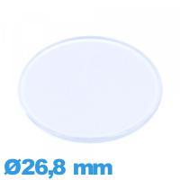 Verre Circulaire 26,8 mm en Plastique plat et fin montre