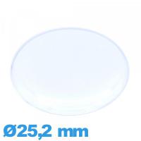 Verre Circulaire 25,2 mm en acrylique forme de punaise de montre