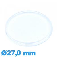 Verre pour montre 27,0 mm Plastique Circulaire extra plat