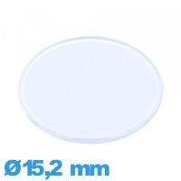 Verre Plastique plat et fin de montre Circulaire 15,2 mm