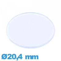 Verre plat et fin Circulaire en acrylique 20,4 mm de montre