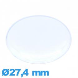 Verre 27,4 mm forme de punaise de montre en acrylique Circulaire