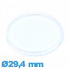 Verre pour montre 29,4 mm en acrylique Circulaire extra plat