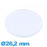Verre pour montre 26,2 mm en Plastique Circulaire plat et fin