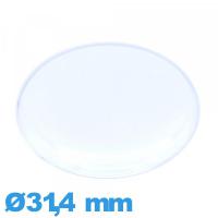 Verre montre acrylique 31,4 mm forme de punaise Circulaire