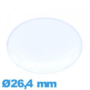 Verre plexiglas Circulaire forme de punaise 26,4 mm de montre