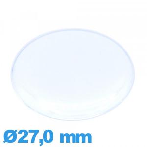 Verre forme de punaise Circulaire Plastique 27,0 mm pour montre