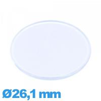 Verre en acrylique Circulaire plat et fin 26,1 mm pour montre
