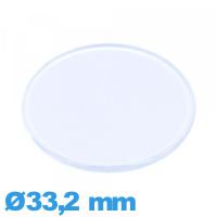 Verre Plastique Circulaire de montre 33,2 mm plat et fin