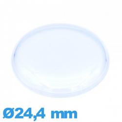 Verre plexiglas Circulaire pour montre 24,4 mm haut bombé avec pas