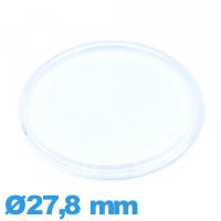 Verre montre 27,8 mm Plastique Circulaire extra plat