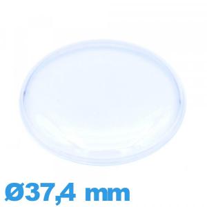 Verre acrylique haut bombé avec pas montre Circulaire 37,4 mm