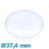 Verre acrylique haut bombé avec pas montre Circulaire 37,4 mm