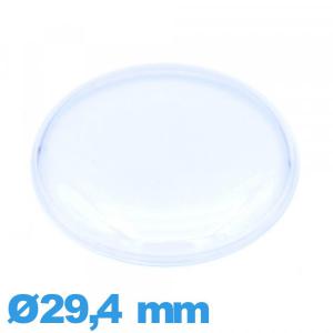 Verre plexiglas Circulaire de montre 29,4 mm haut bombé avec pas