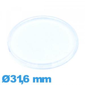 Verre Plastique Circulaire montre 31,6 mm extra plat