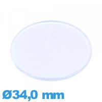 Verre Circulaire 34,0 mm pour montre acrylique plat et fin