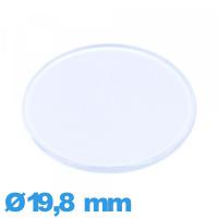 Verre acrylique plat et fin montre Circulaire 19,8 mm