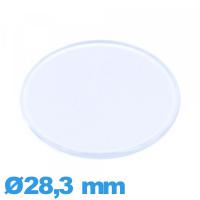 Verre en acrylique plat et fin montre Circulaire 28,3 mm