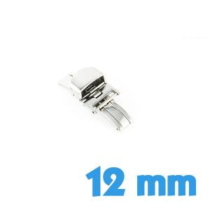 Boucle double déployante argentée pour bracelet montre pas chère 12 mm