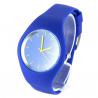 Montre tendance pas chère de marque silicone bleue Geneva