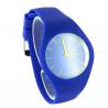 Montre tendance pas chère de marque silicone bleue Geneva