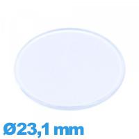 Verre 23,1 mm plat et fin de montre en acrylique Circulaire