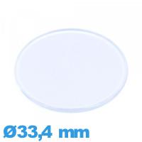 Verre en plexiglas Circulaire de montre 33,4 mm plat et fin