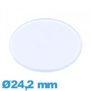 Verre de montre 24,2 mm en acrylique Circulaire plat et fin