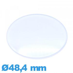 Verre Plastique Circulaire légèrement bombé 48,4 mm pour montre