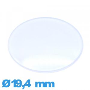 Verre légèrement bombé de montre en plexiglas Circulaire 19,4 mm