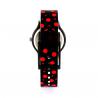 Montre pop noir à pois rouges