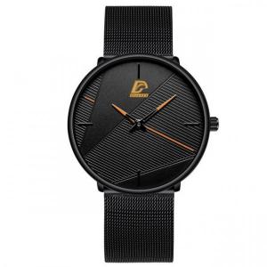 Montre Homme Maille Milanaise Noir pas chère